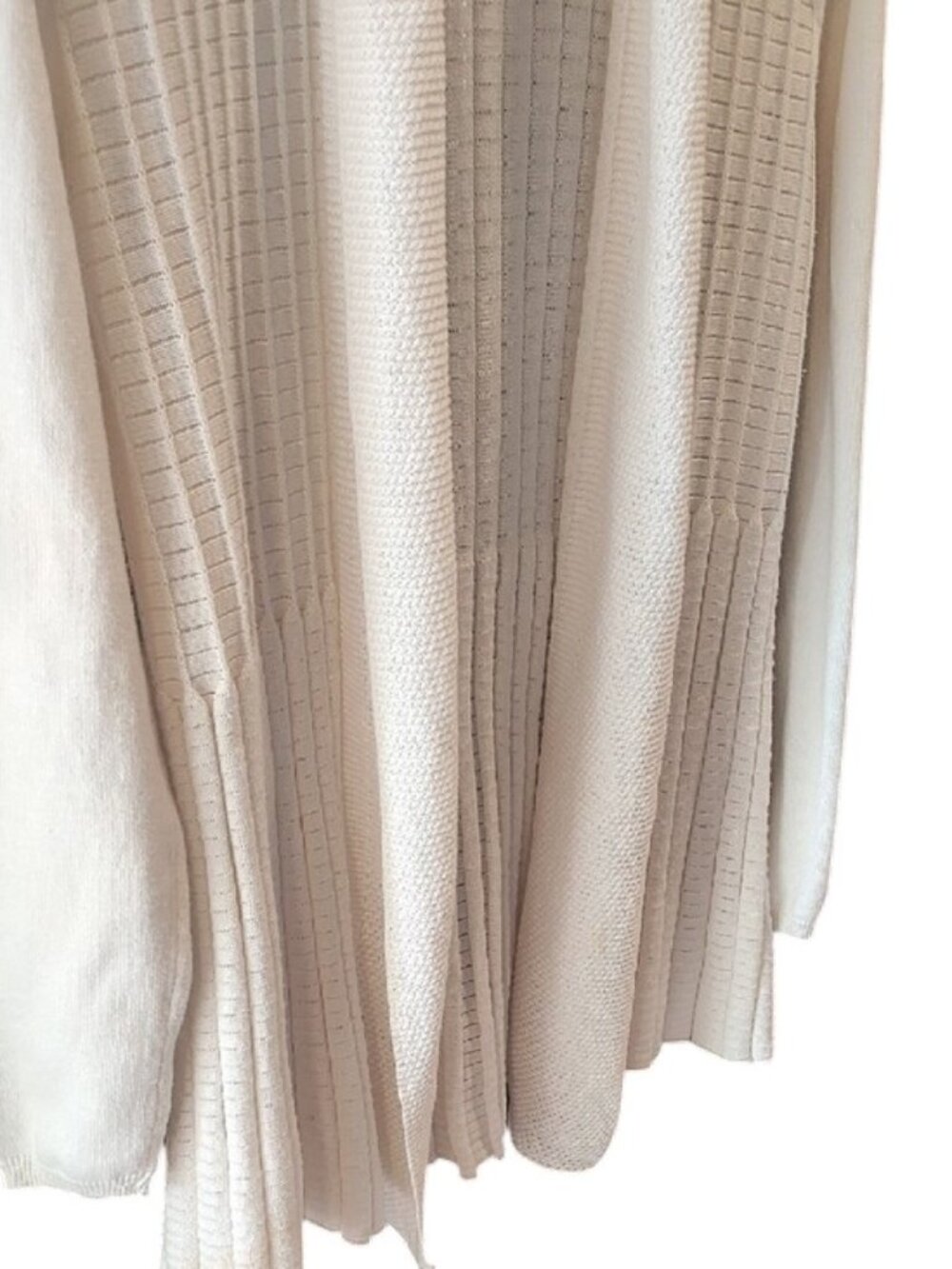Belldini | Women's White Open-Front Ribbed Cardigan Sweater | 16 PTP - Picture 4 of 5
